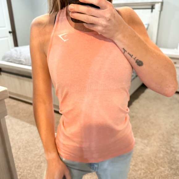 Gymshark Tops - Gymshark Coral Fitted Racer Back Tank Top Women’s Size Small